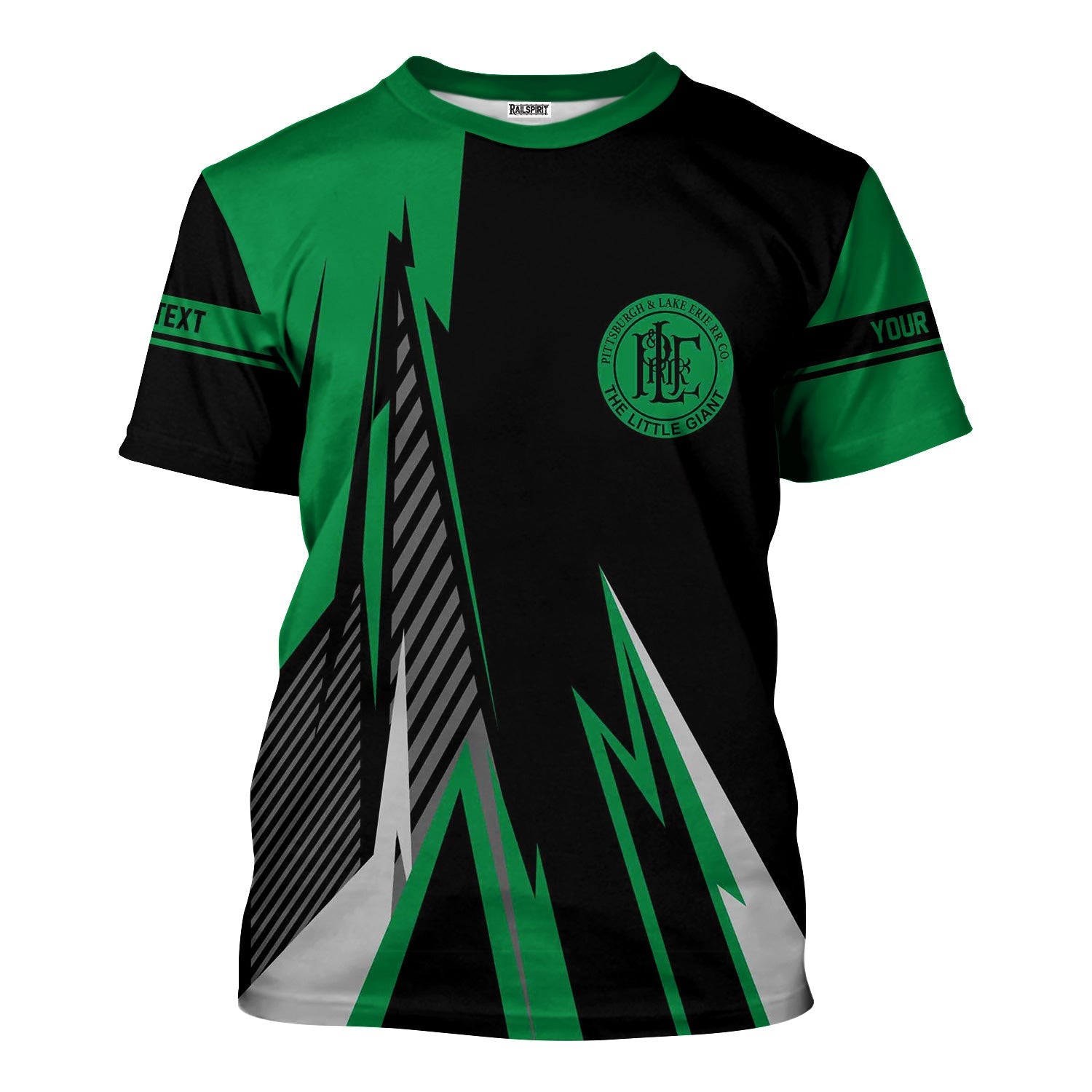 Railspirit Personalized Pittsburgh And Lake Erie Railroad T-Shirt Lightning-Inspired Railway Style Shirt For Train Lovers