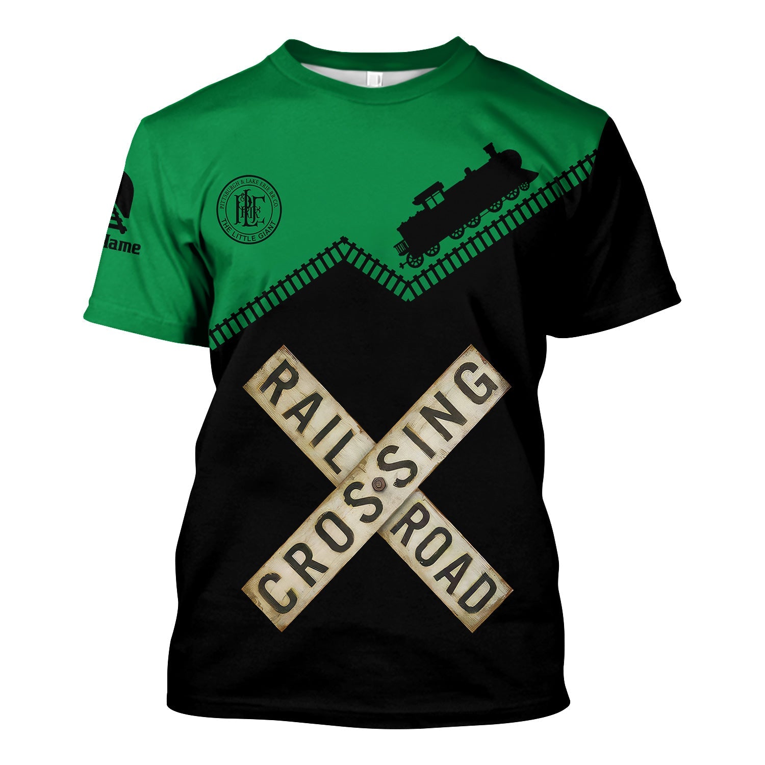 Railspirit Personalized Pittsburgh And Lake Erie Railroad T Shirt Railroad Crossing Printed Train Track Shirt