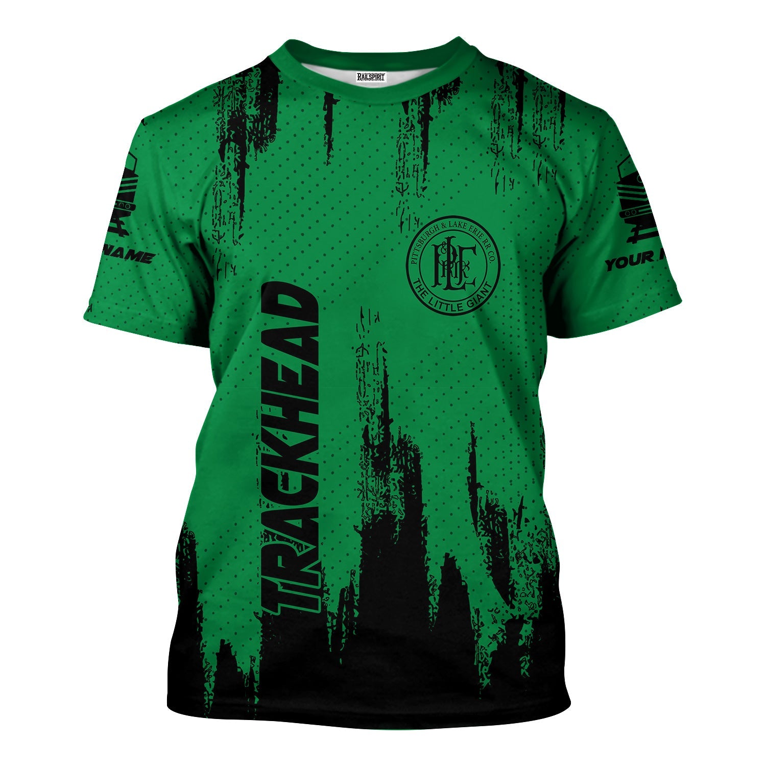 Railspirit Personalized Pittsburgh And Lake Erie Railroad T-Shirt Paint Impact Design Train Shirt for Trackhead