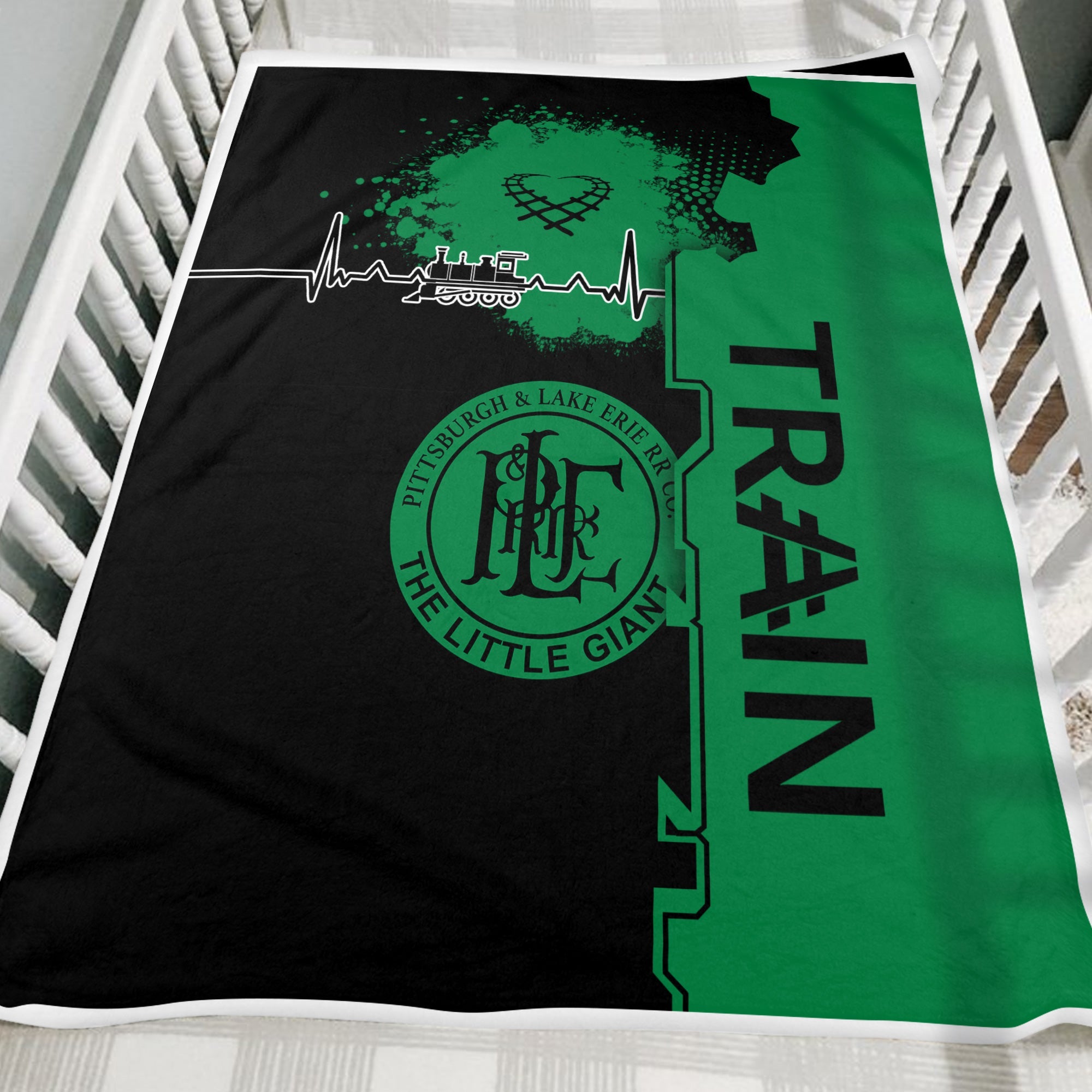 Railspirit Pittsburgh And Lake Erie Railroad Blanket Engine Heartbeat and Track Love Style Blanket Gift Idea For Train Lovers