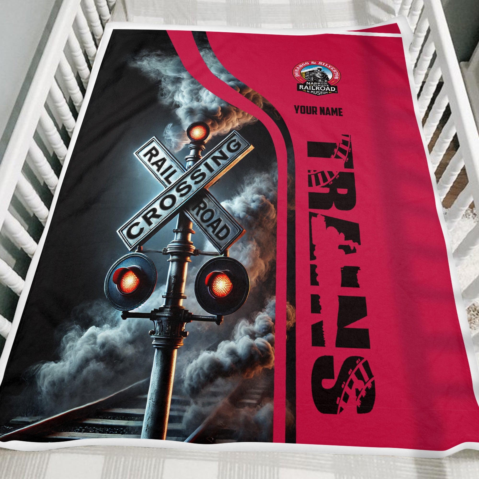 Railspirit Personalized Durango And Silverton Narrow Gauge Railroad Blanket Railroad Crossing Sign Blanket All Over Print