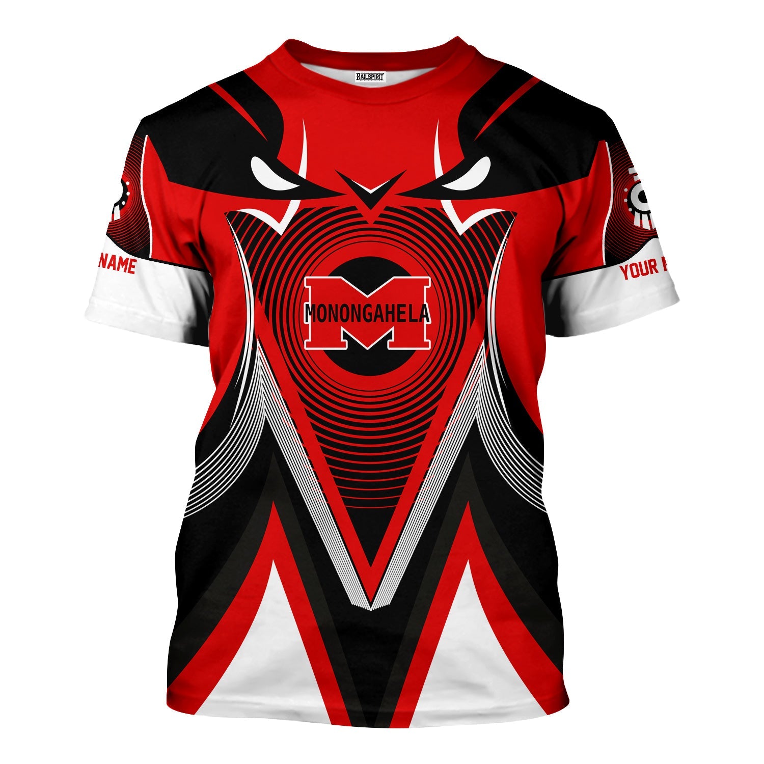 Railspirit Personalized Monongahela Railroad T-Shirt Vibrant Graphic Pattern Shirt For Train Enthusiasts