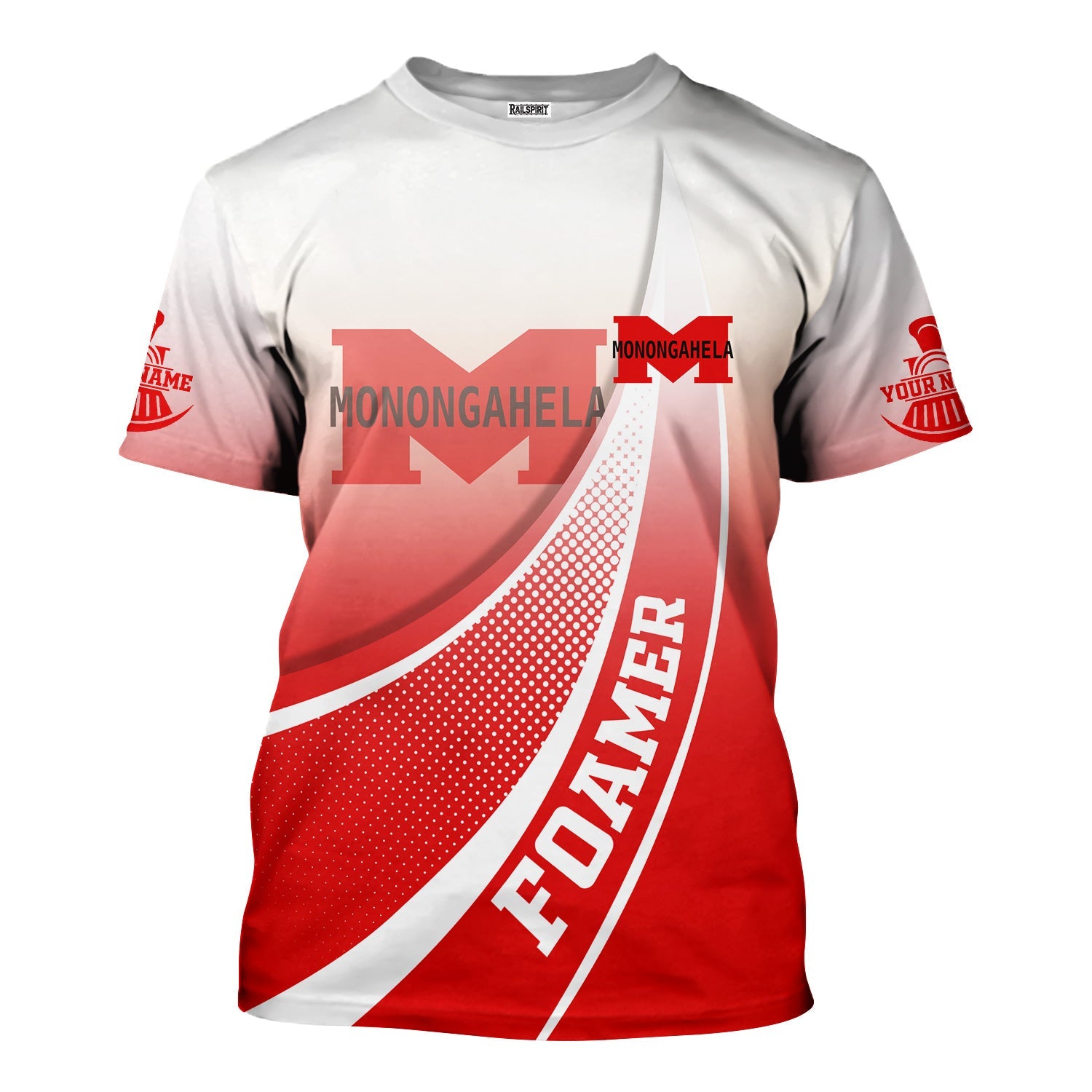 Railspirit Personalized Monongahela Railroad T-Shirt Railway-Themed Style Shirt Gift Idea For Trainspotter