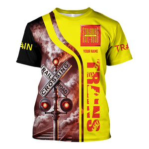 Railspirit Custom Name Strasburg Railroad T Shirt Railroad Crossing Sign Train Shirt All Over Print