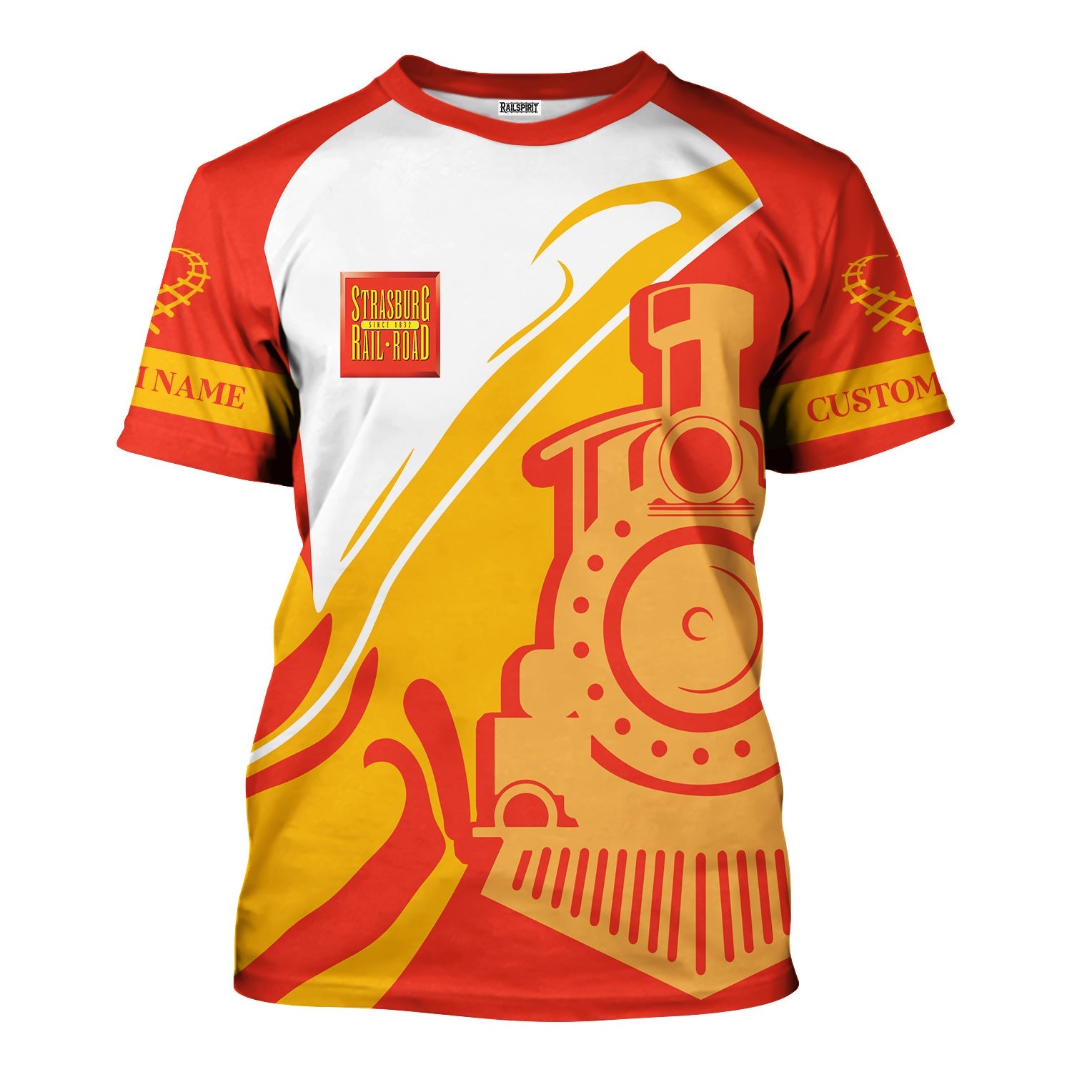 Railspirit Personalized Strasburg Railroad T-Shirt Flame-Inspired Style Shirt Gift Idea For Train Lovers