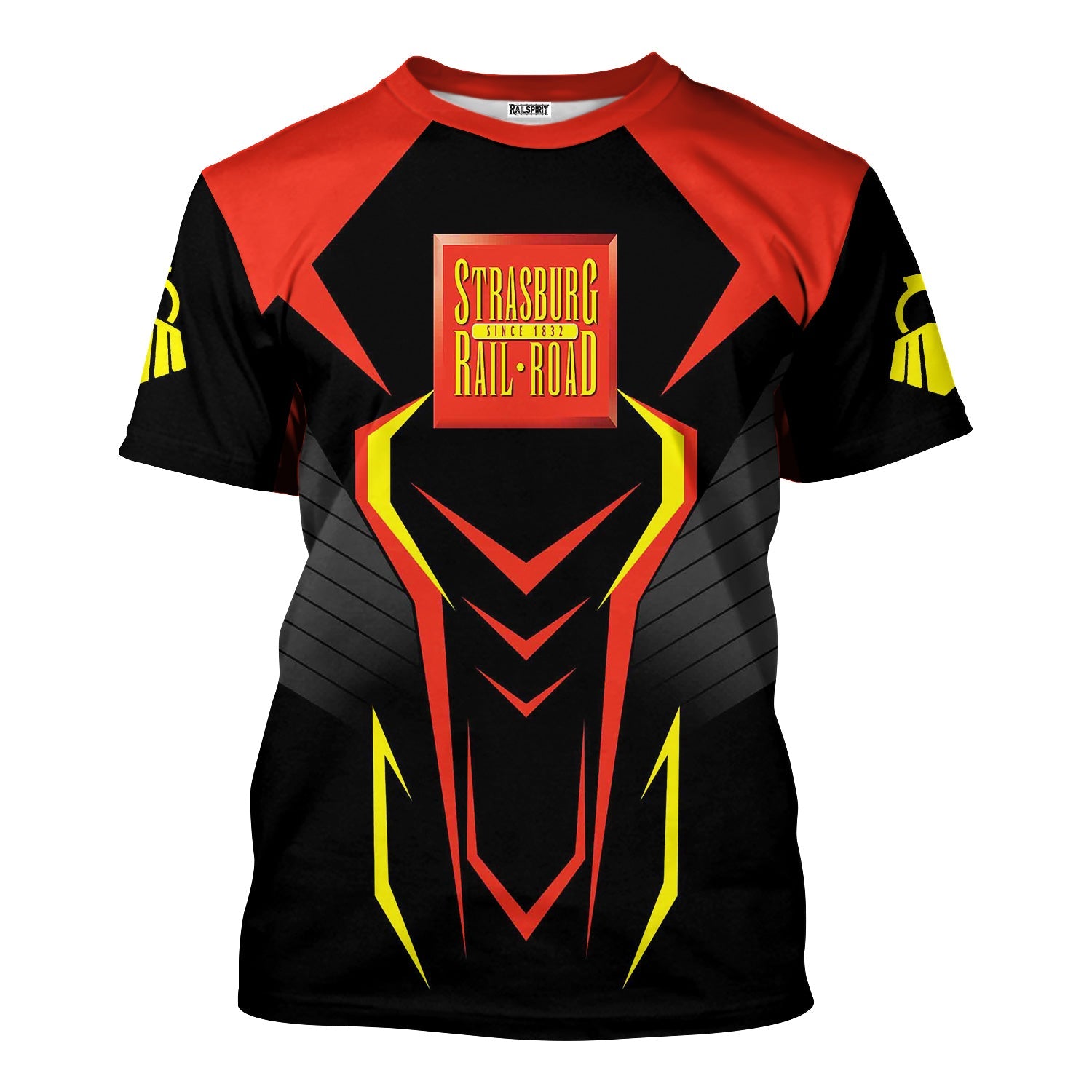 Railspirit Personalized Strasburg Railroad T-Shirt Dynamic Design Style Perfect Shirt for Train Enthusiasts