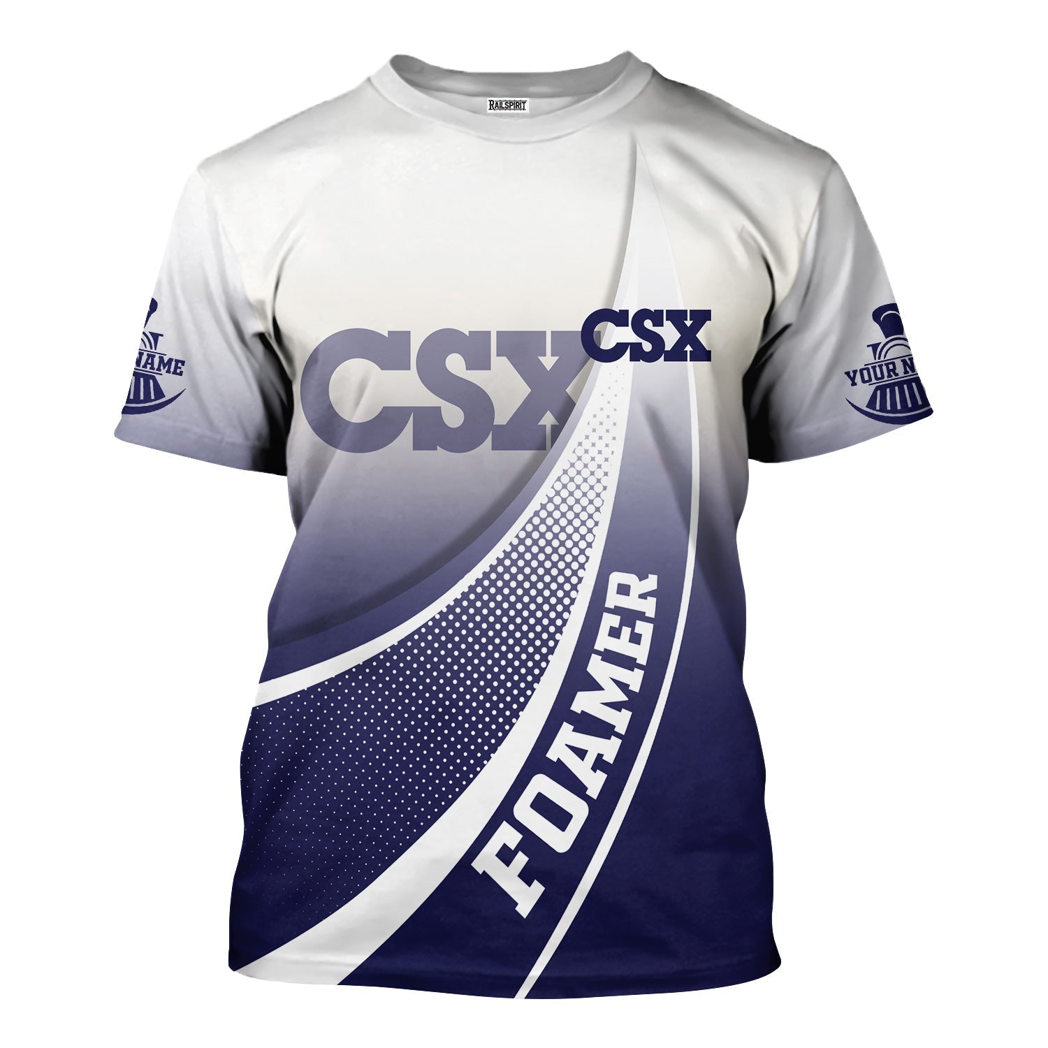 Railspirit Personalized CSX Transportation Railroad T-Shirt Railway-Themed Style Shirt Gift Idea For Trainspotter