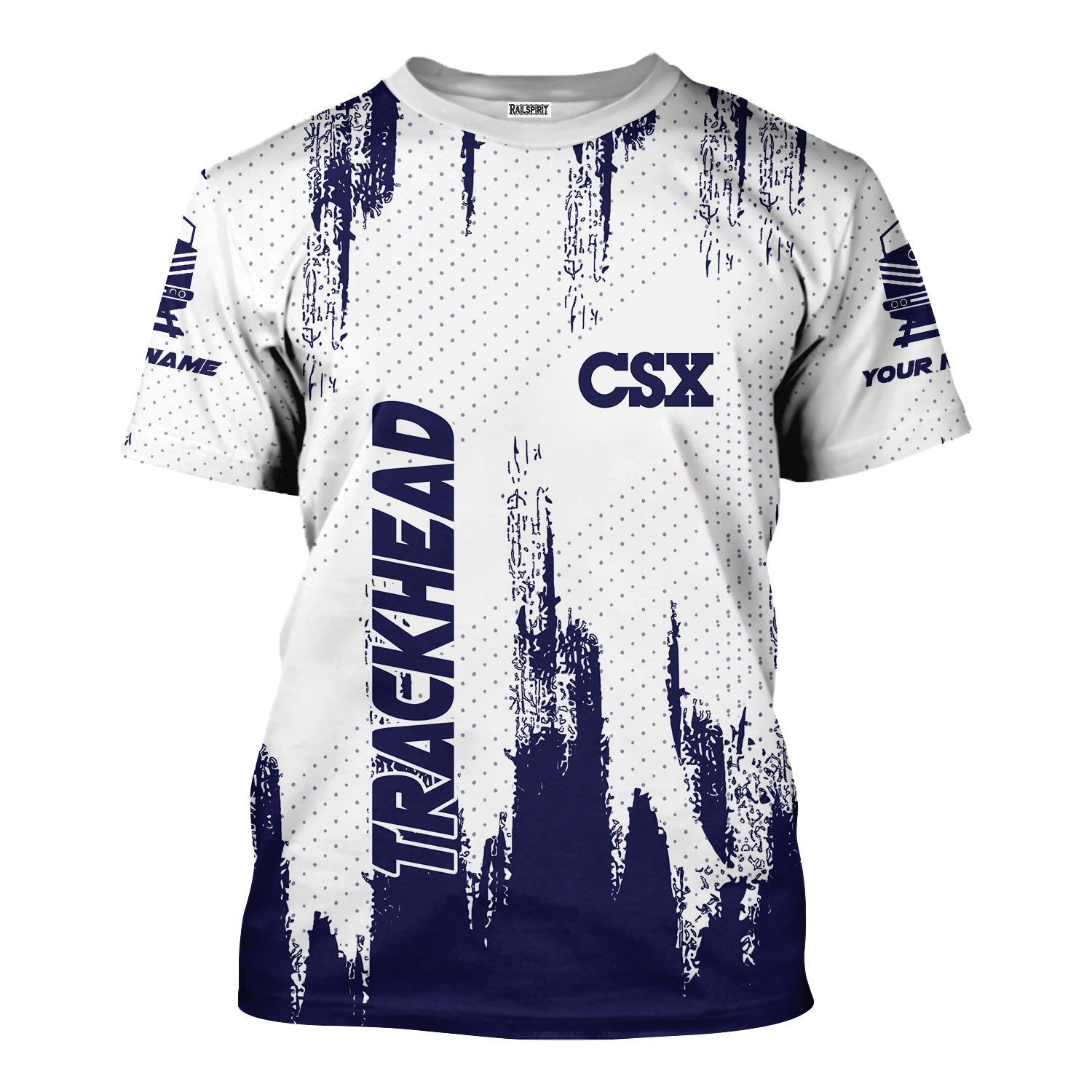 Railspirit Personalized CSX Transportation Railroad T-Shirt Paint Impact Design Train Shirt for Trackhead