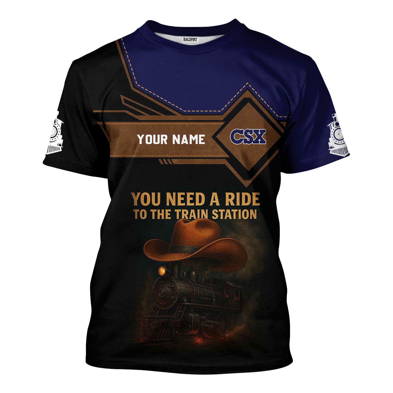 Railspirit Personalized CSX Transportation Railroad T-Shirt You Need A Ride To The Train Station Shirt For Train Lovers