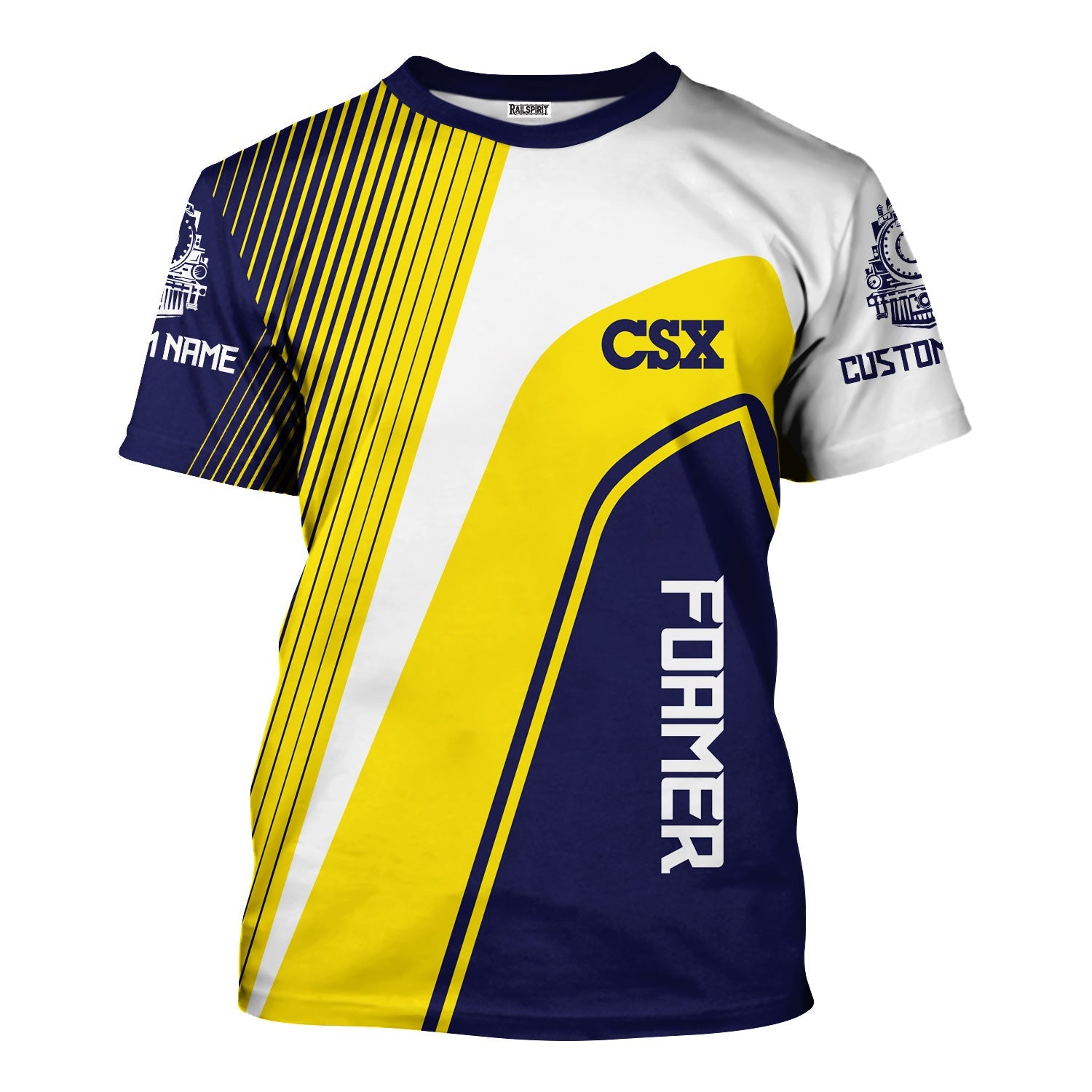 Railspirit Personalized CSX Transportation Railroad T-Shirt Vibrant Striking Style Shirt For Rail Enthusiasts