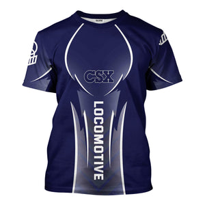 Railspirit Personalized CSX Transportation Railroad T-Shirt Striking Line Style Train Shirt For Locomotive Lovers