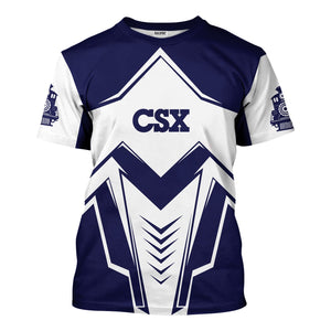 Railspirit Personalized CSX Transportation Railroad T-Shirt Railway Trainspotter Style Shirt Gift Idea For Foamers