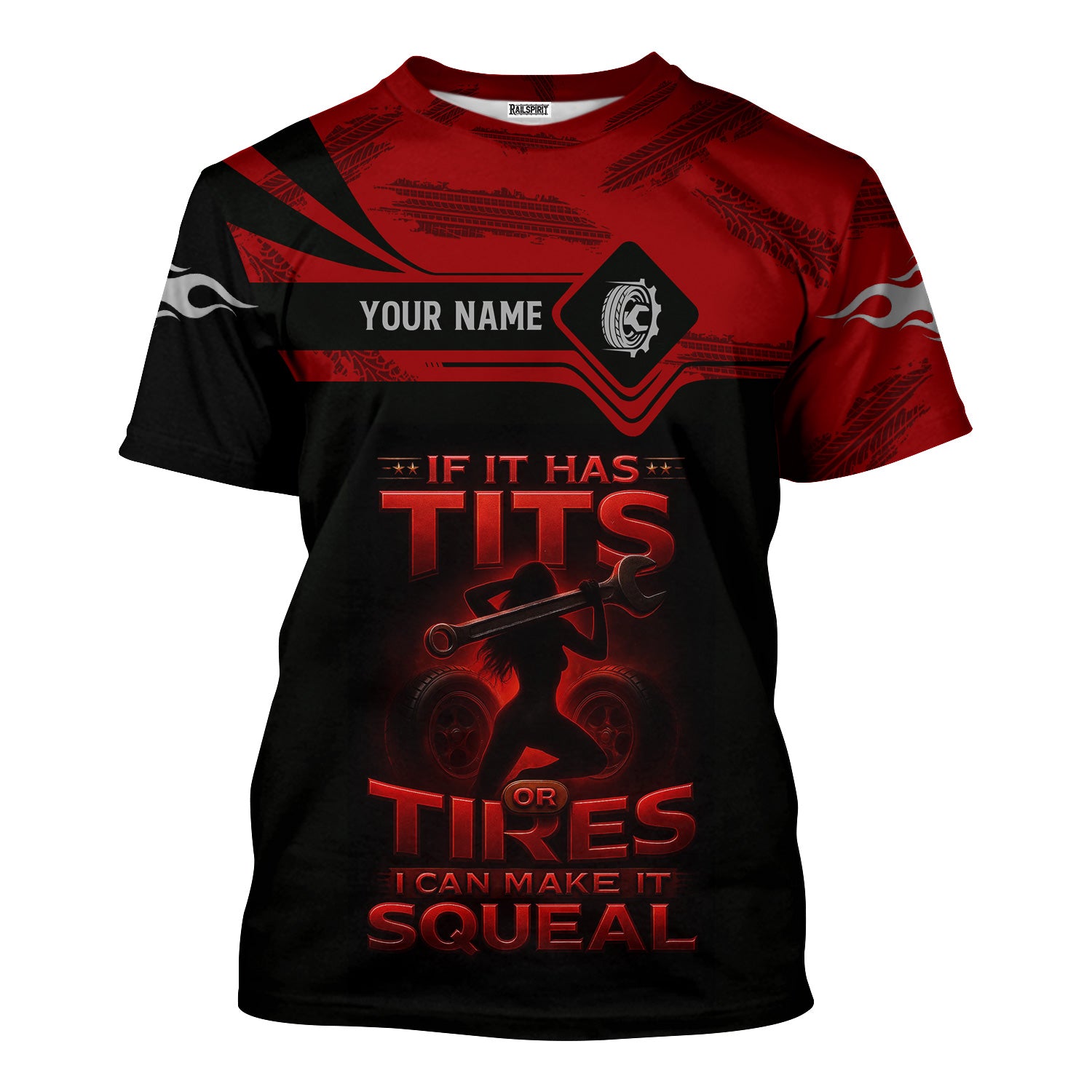 Personalized Funny Garage Shirt For Men, If It Has Tits or Tires I Can Make It Squeal Shirt, Gift for Car Lovers