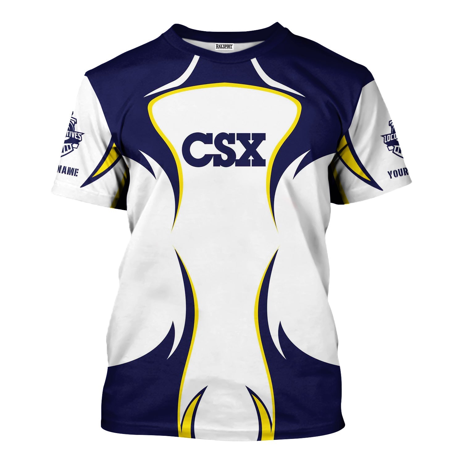 Railspirit Personalized CSX Transportation Railroad T-Shirt Distinctive Flame Style Shirt For Steam Engine Addict