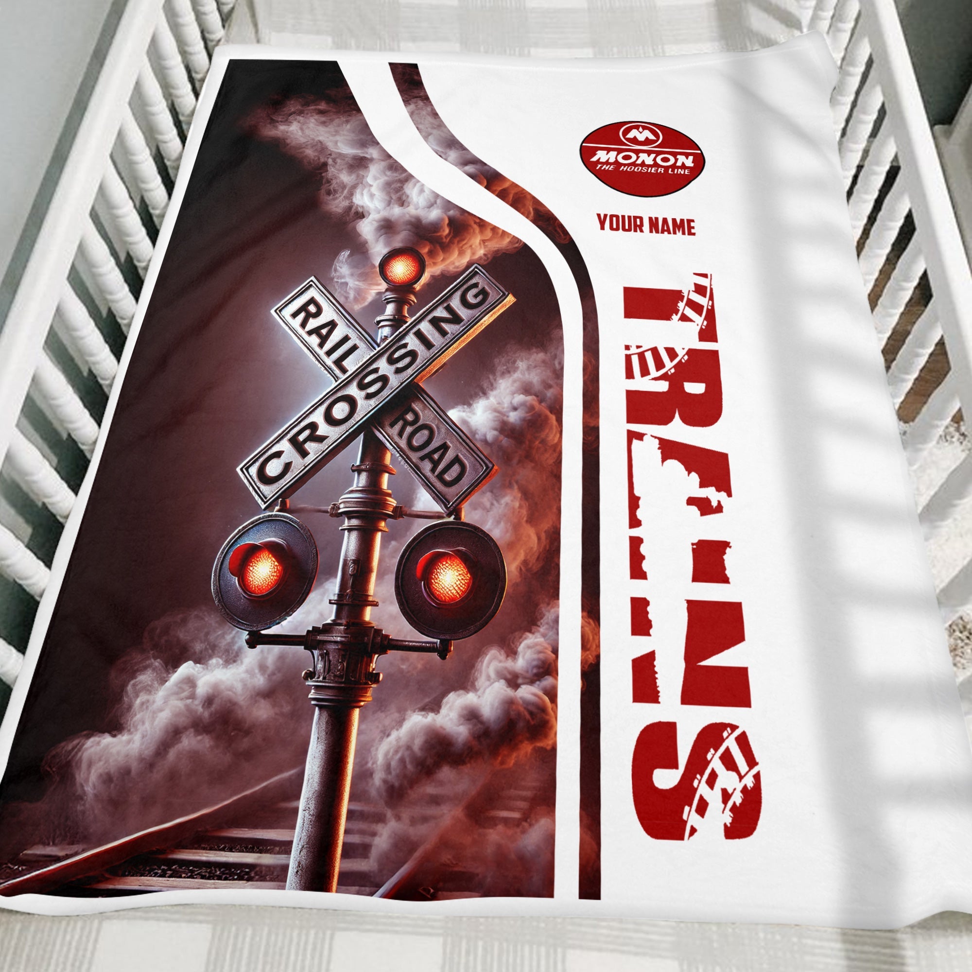 Railspirit Personalized Monon Railroad Blanket Railroad Crossing Sign Blanket All Over Print