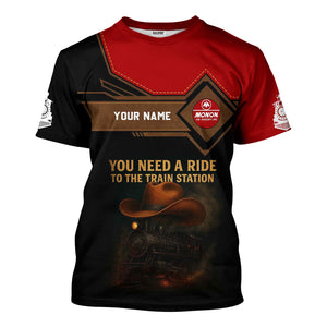 Railspirit Personalized Monon Railroad T-Shirt You Need A Ride To The Train Station Shirt For Train Lovers