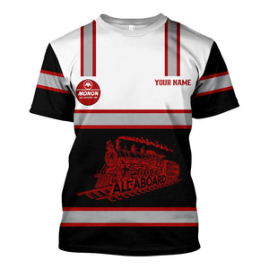 Railspirit Custom Name Monon Railroad T Shirt Eat Train Sleep Repeat Printed Train Shirt