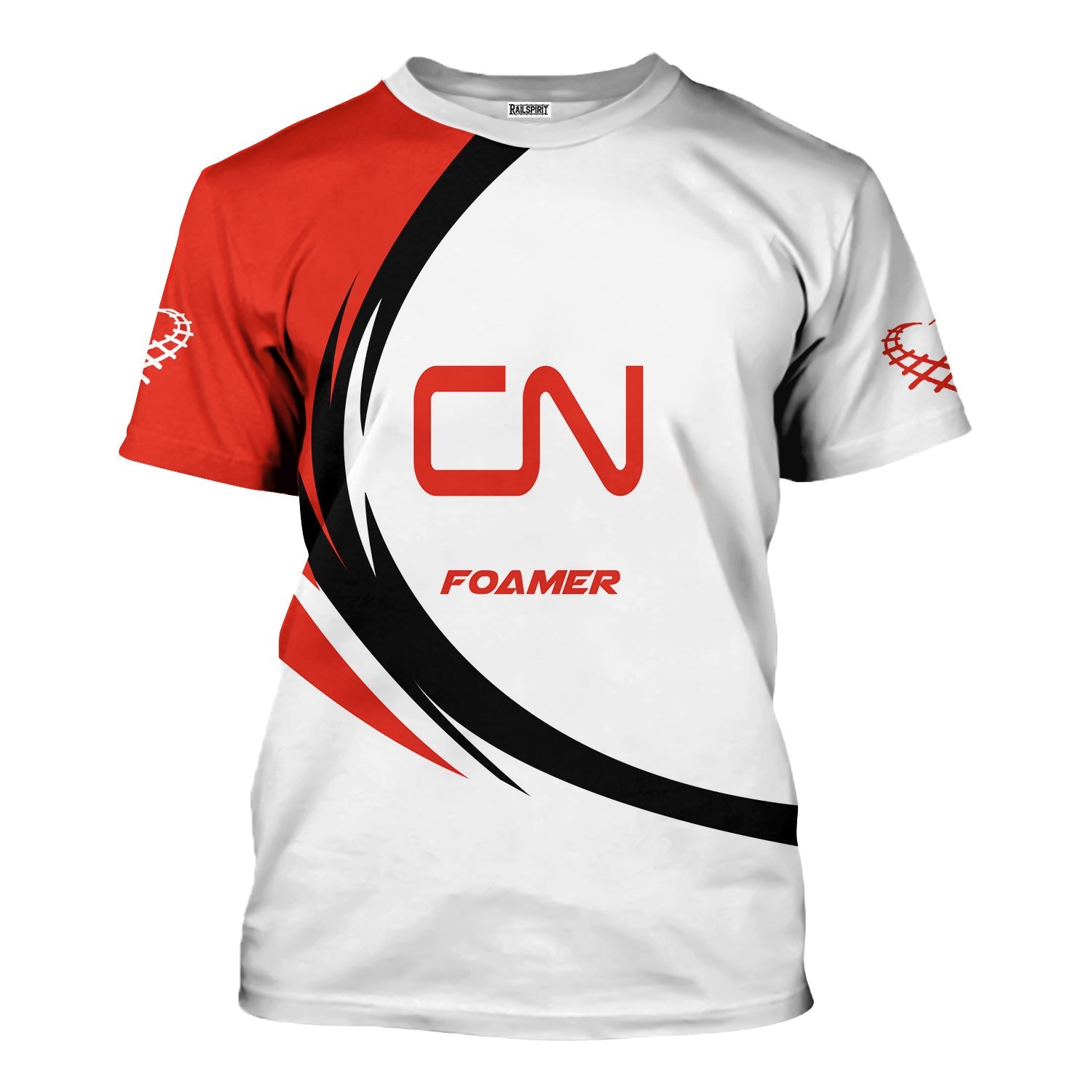 Railspirit Personalized Canadian National Railroad T-Shirt Unique Graphic Style Shirt For Train Enthusiasts