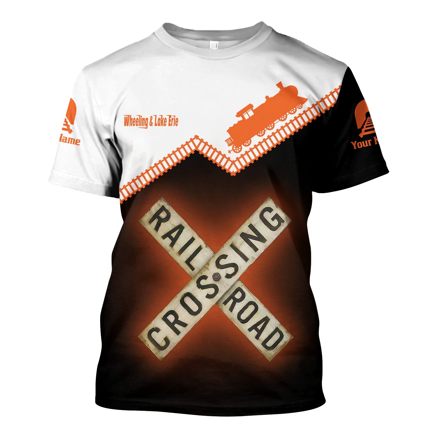 Railspirit Personalized Wheeling And Lake Erie Railroad T Shirt Railroad Crossing Printed Train Track Shirt