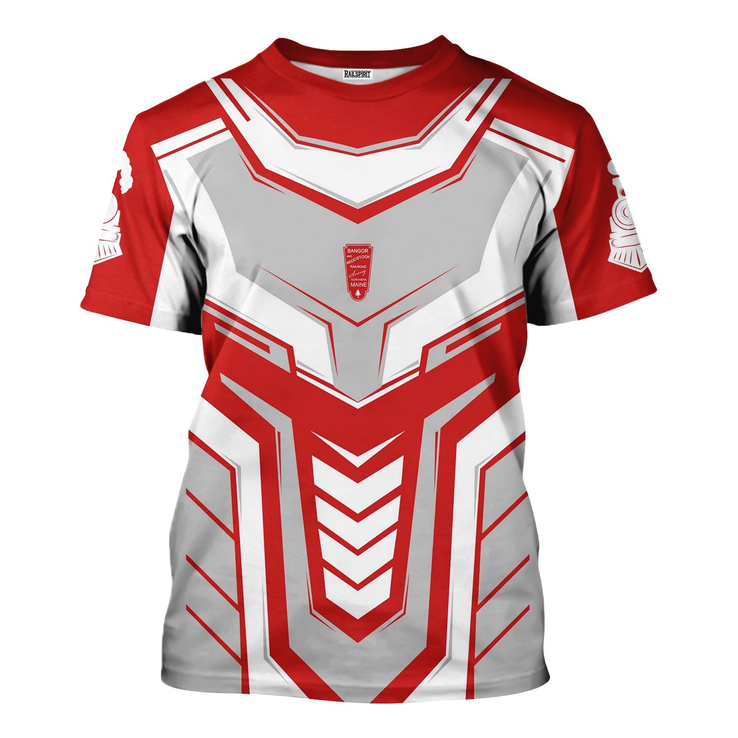 Railspirit Personalized Bangor And Aroostook Railroad T-Shirt Armor-Inspired Design Train Shirt All Over Print