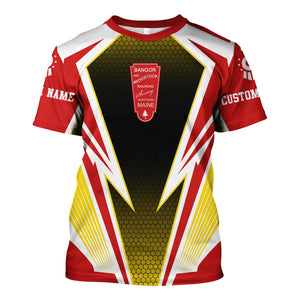 Railspirit Personalized Bangor And Aroostook Railroad T-Shirt Lightning Graphic Style Shirt Gift Idea For Train Lover