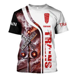 Railspirit Custom Name Bangor And Aroostook Railroad T Shirt Railroad Crossing Sign Train Shirt All Over Print