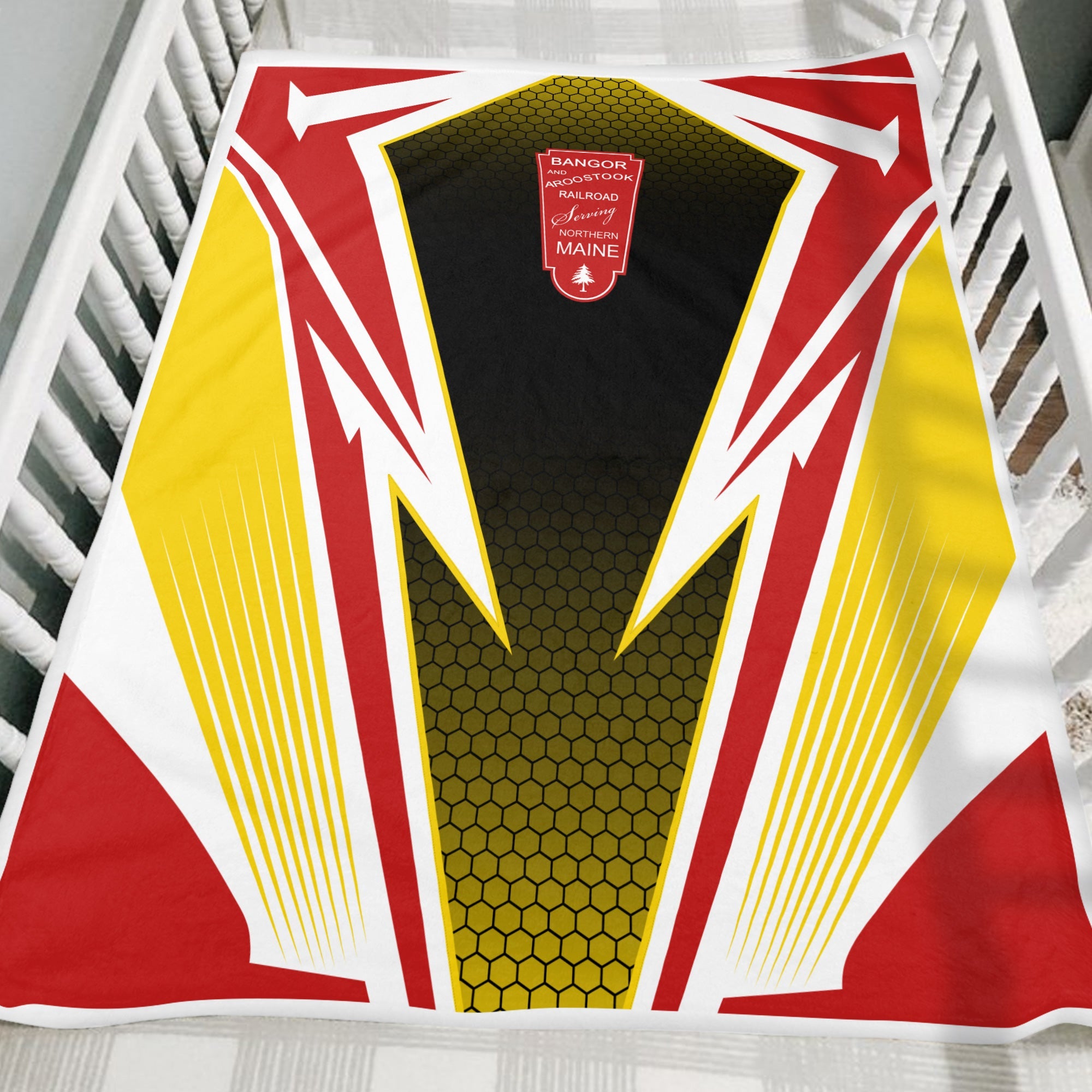 Railspirit Bangor And Aroostook Railroad Blanket Lightning Graphic Style Blanket Gift Idea For Train Lover