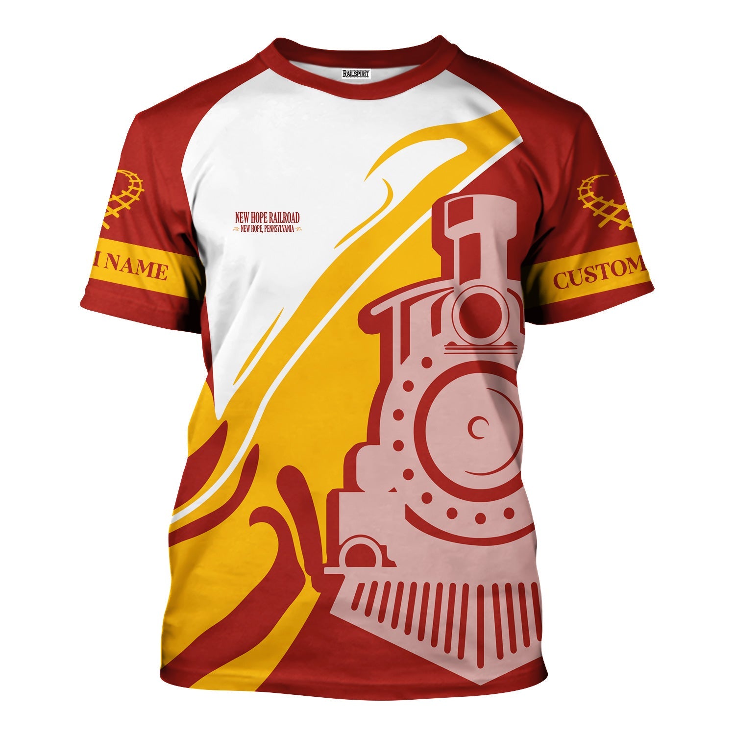 Railspirit Personalized New Hope Railroad T-Shirt Flame-Inspired Style Shirt Gift Idea For Train Lovers