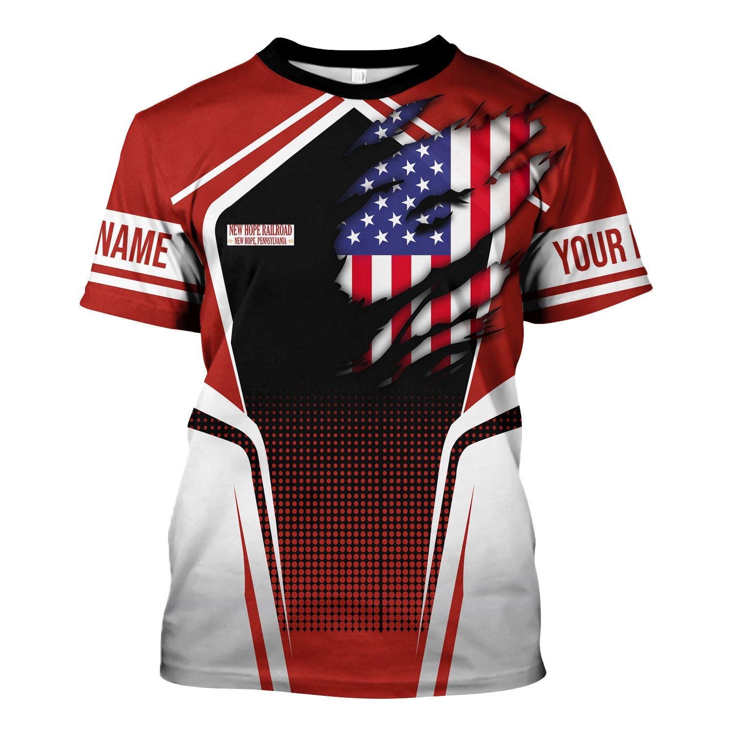 Railspirit Personalized New Hope Railroad T Shirt American Eagle Vintage Train Shirt