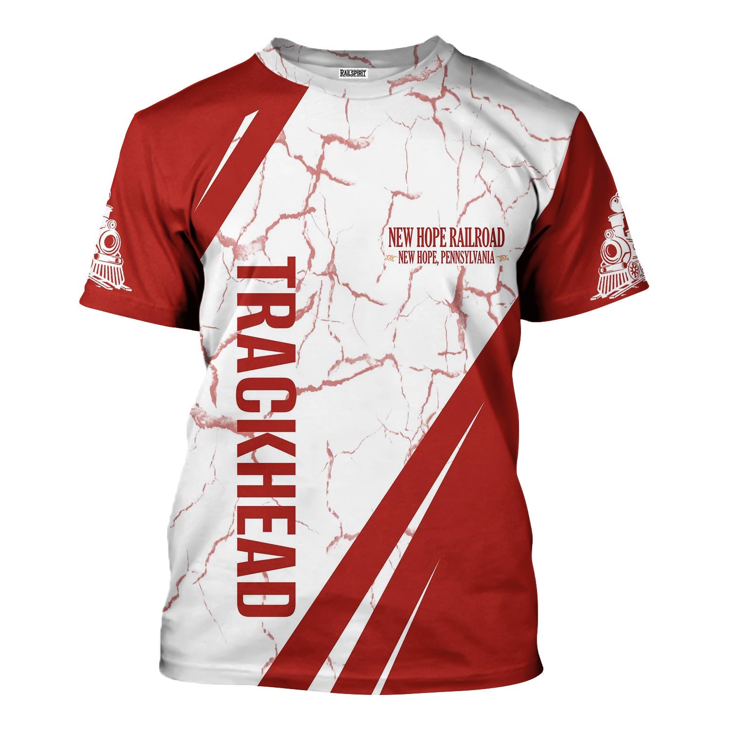 Railspirit Personalized New Hope Railroad T-Shirt Crackle Texture Style Shirt For Trackhead