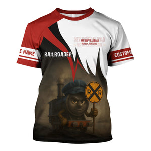 Railspirit Personalized New Hope Railroad T-Shirt Angry Train Shirt Gift Idea For Train Lover