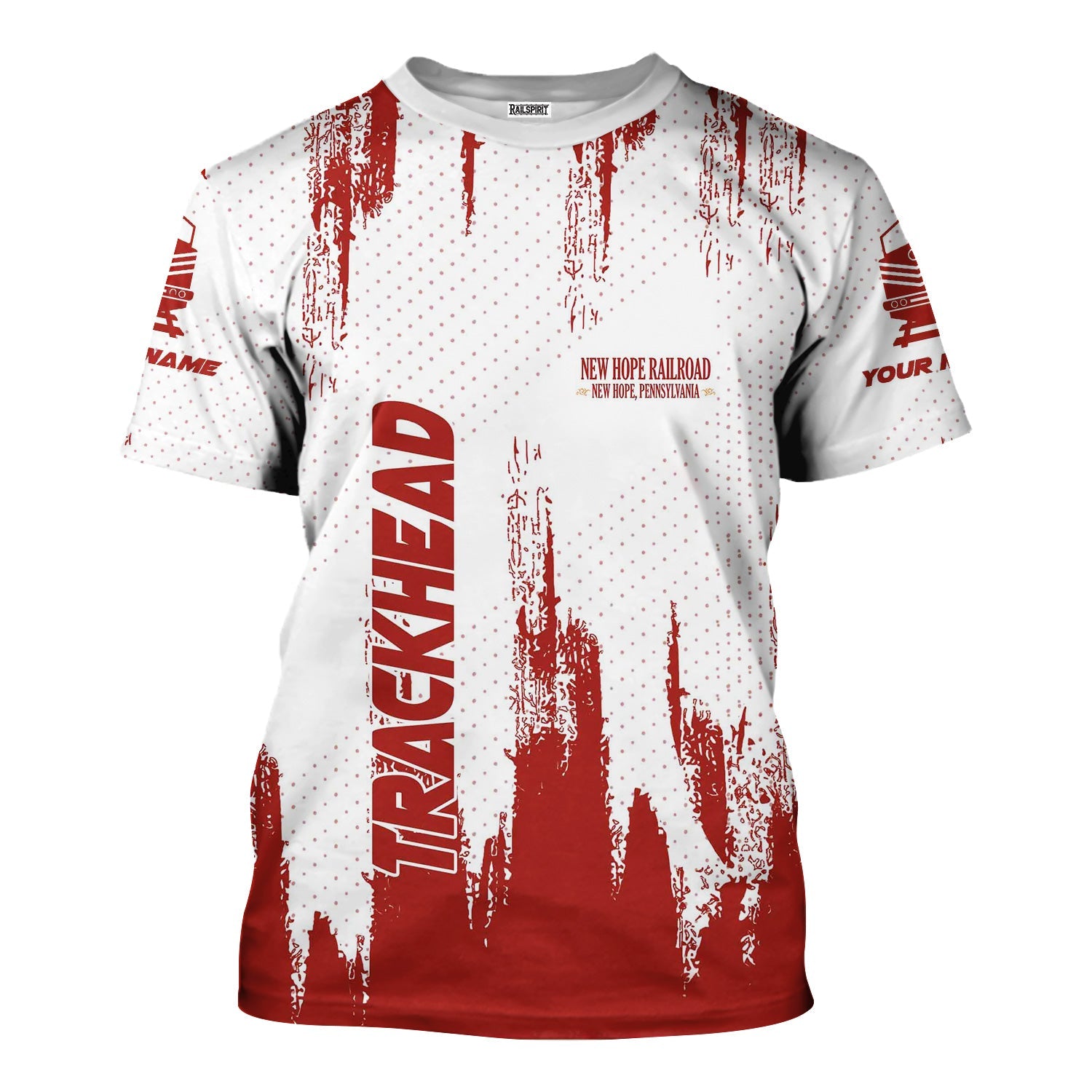 Railspirit Personalized New Hope Railroad T-Shirt Paint Impact Design Train Shirt for Trackhead