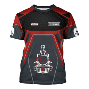 Railspirit Personalized New Hope Railroad T-Shirt Steam Locomotive Engine Graphic Train Shirt All Over Print