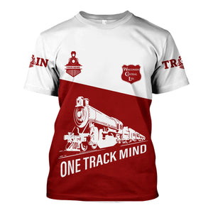 Railspirit Personalized Wisconsin Central Ltd Railroad T Shirt One Track Mind Unisex Train Shirt Gift Idea For Train Lover