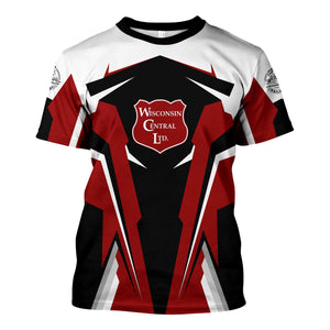 Railspirit Personalized Wisconsin Central Ltd Railroad T Shirt Strong Line Style Train Unisex Shirt All Over Print