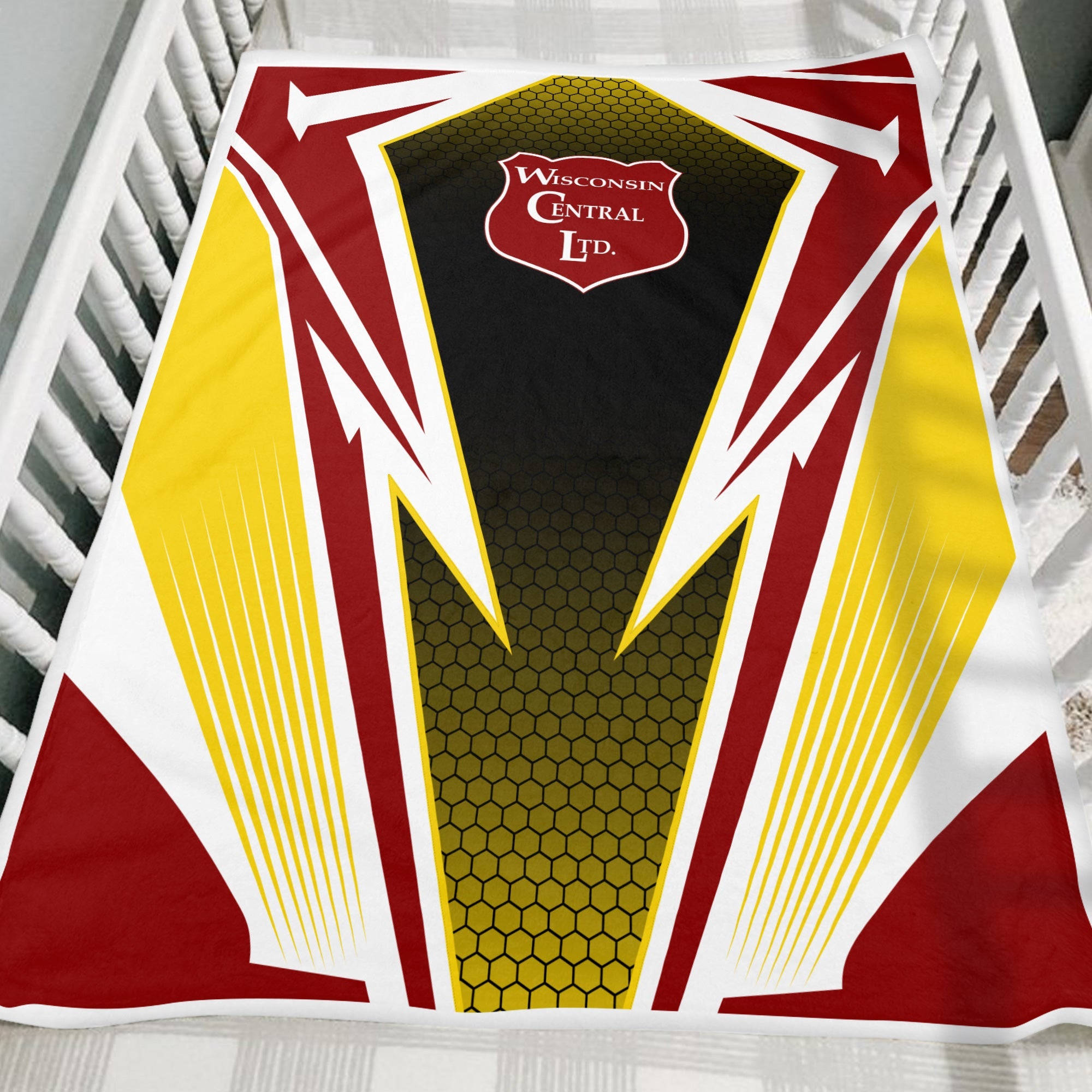 Railspirit Wisconsin Central Ltd Railroad Blanket Lightning Graphic Style Blanket Gift Idea For Train Lover