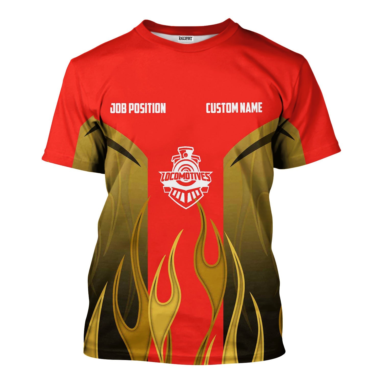 Railspirit Custom Name and Job Title Fleischmann And Western Railroad T-Shirt Flame Graphic Train Shirt