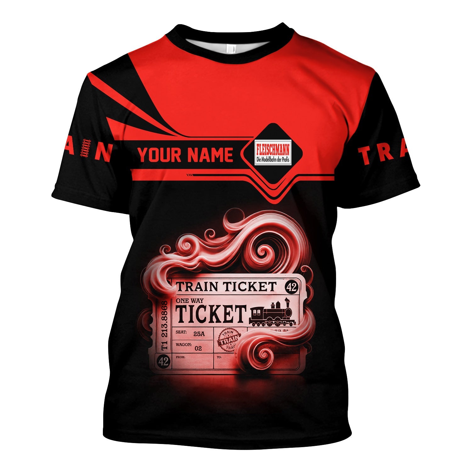 Railspirit Personalized Fleischmann And Western Railroad T Shirt Train Ticket American Locomotive Printed Train