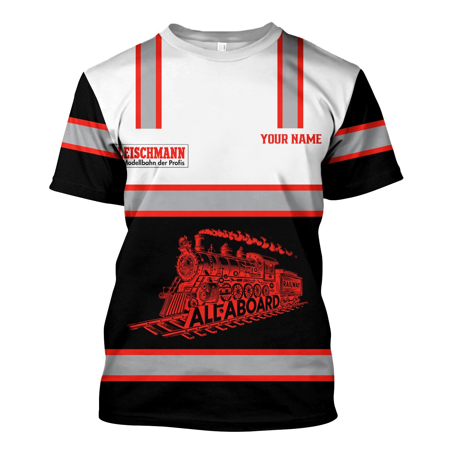Railspirit Custom Name Fleischmann And Western Railroad T Shirt Eat Train Sleep Repeat Printed Train Shirt