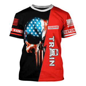 Railspirit Personalized Fleischmann And Western Railroad T-Shirt Train Skull American Flag Shirt All Over Print