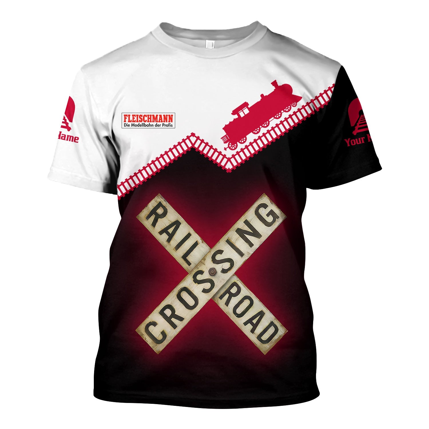 Railspirit Personalized Fleischmann And Western Railroad T Shirt Railroad Crossing Printed Train Track Shirt