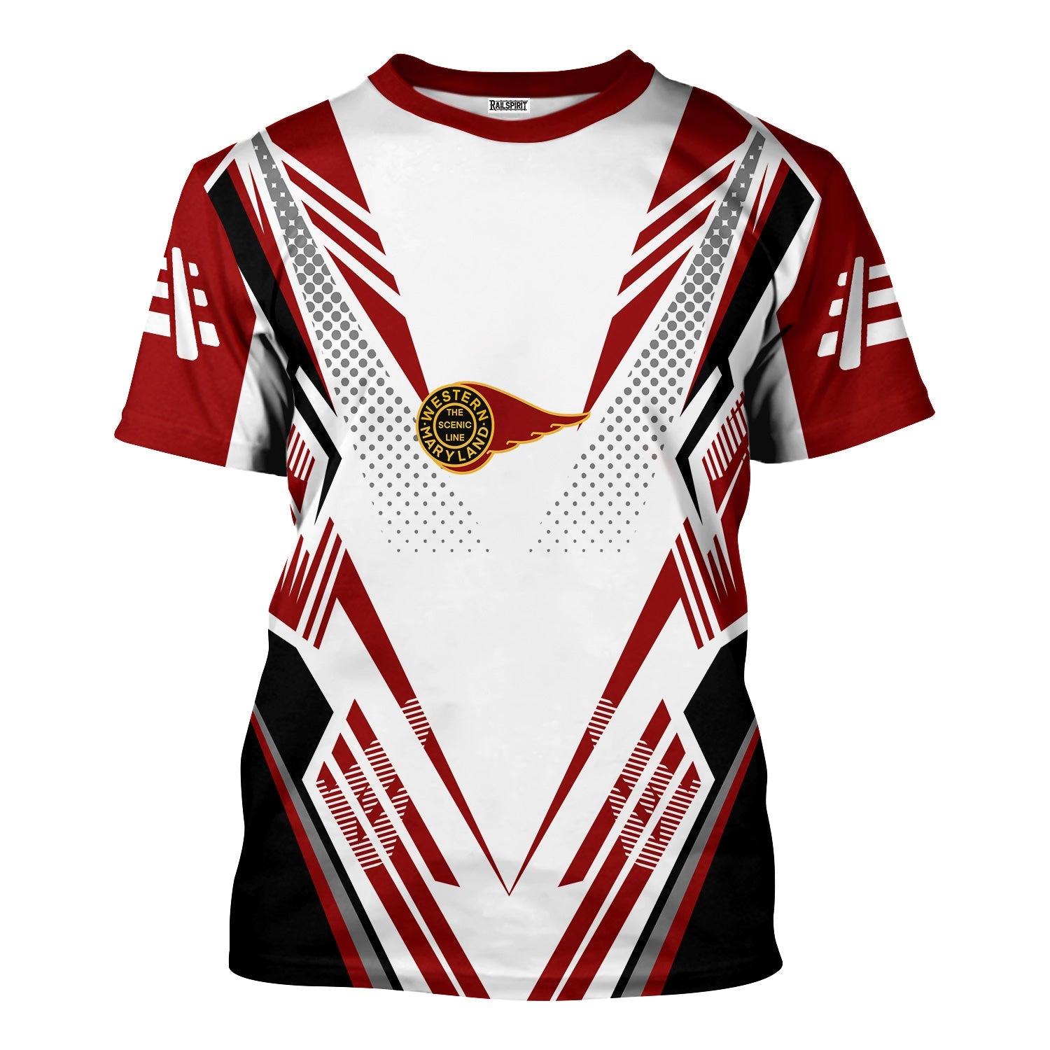 Railspirit Personalized Western Maryland Railway T-Shirt Railroad Tribute Design Train Shirt for Train Lovers