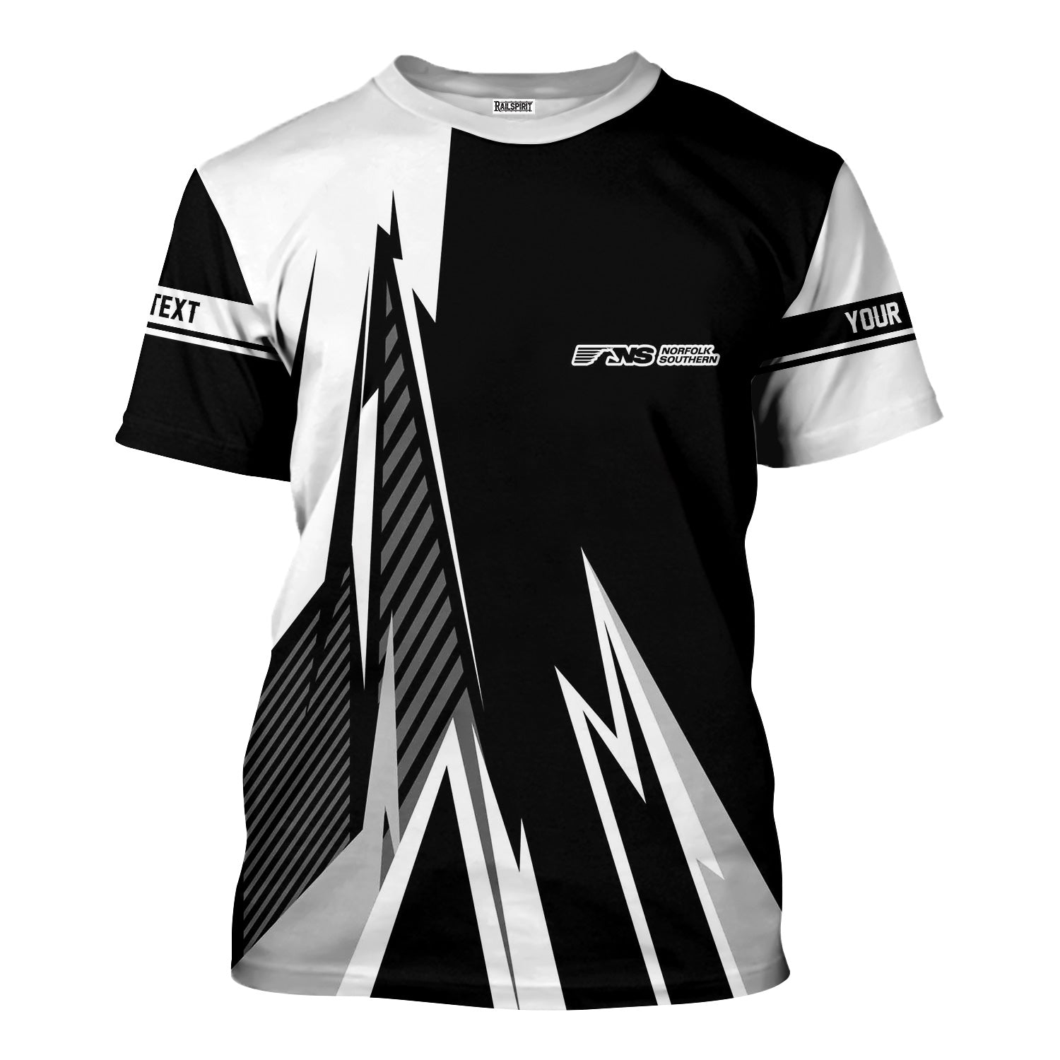 Railspirit Personalized Norfolk Southern Railway T-Shirt Lightning-Inspired Railway Style Shirt For Train Lovers