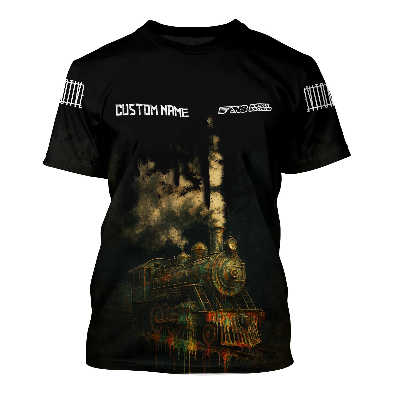 Railspirit Personalized Norfolk Southern Railway T-Shirt Vintage Train Art Style Shirt For Locomotive Fans