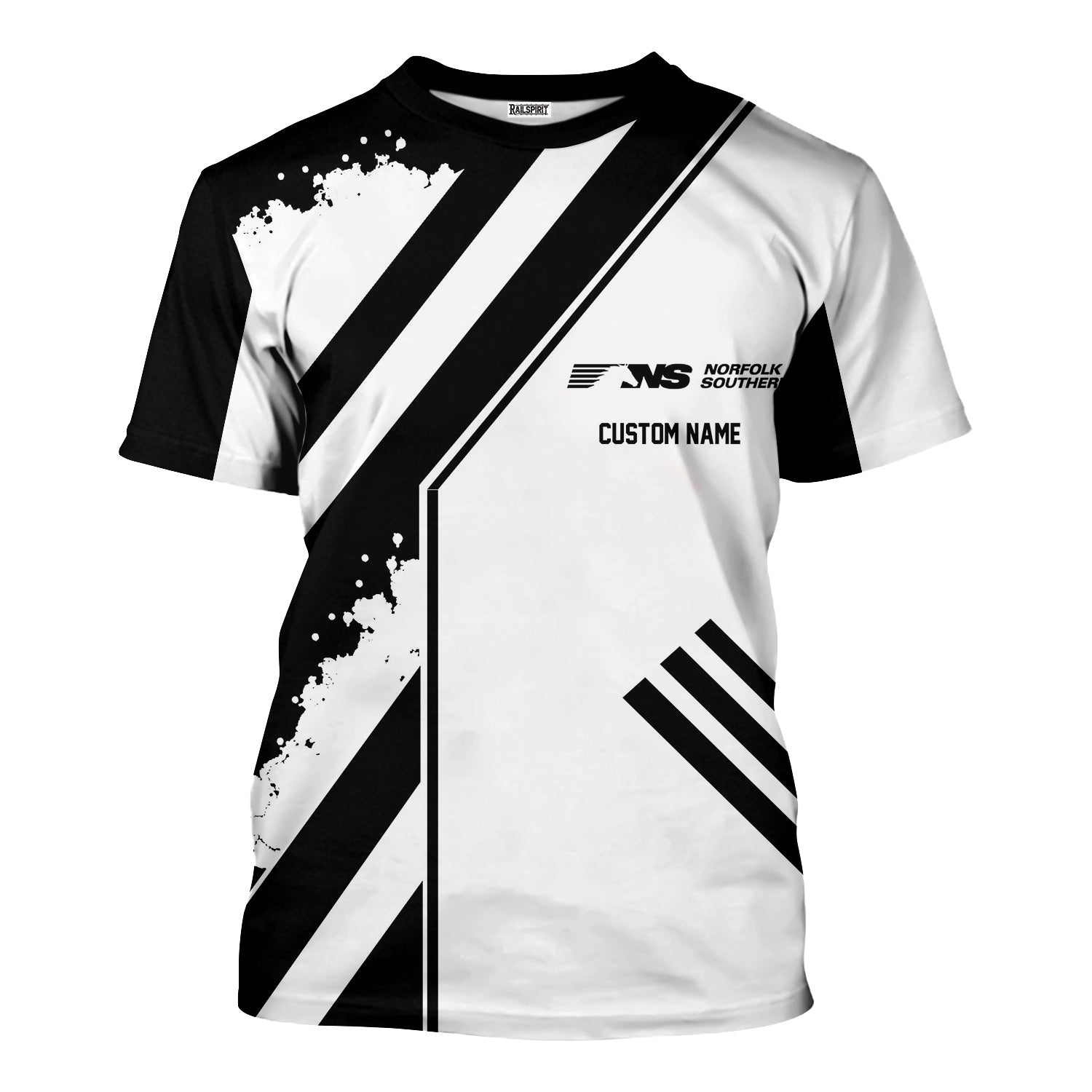 Railspirit Personalized Norfolk Southern Railway T-Shirt Locomotive Design Train Shirt for Train Enthusiast