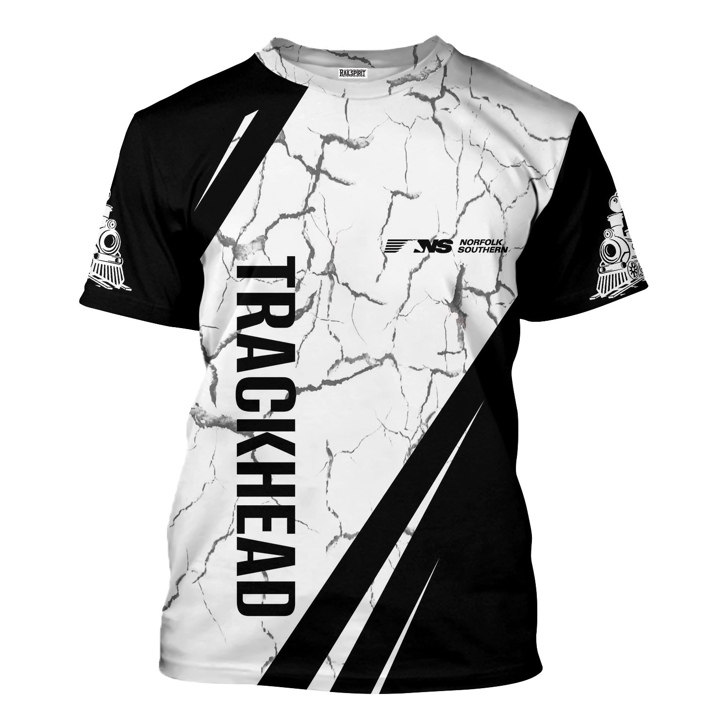 Railspirit Personalized Norfolk Southern Railway T-Shirt Crackle Texture Style Shirt For Trackhead