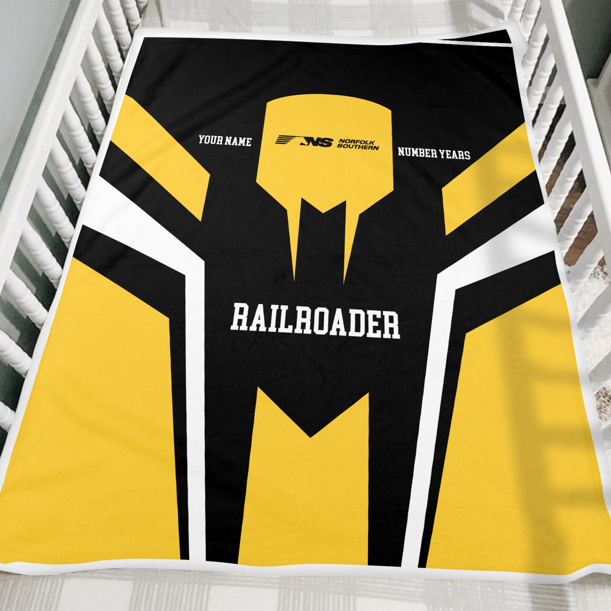 Railspirit Personalized Norfolk Southern Railway Blanket Custom Year Railroader Gift Idea For Train Lover