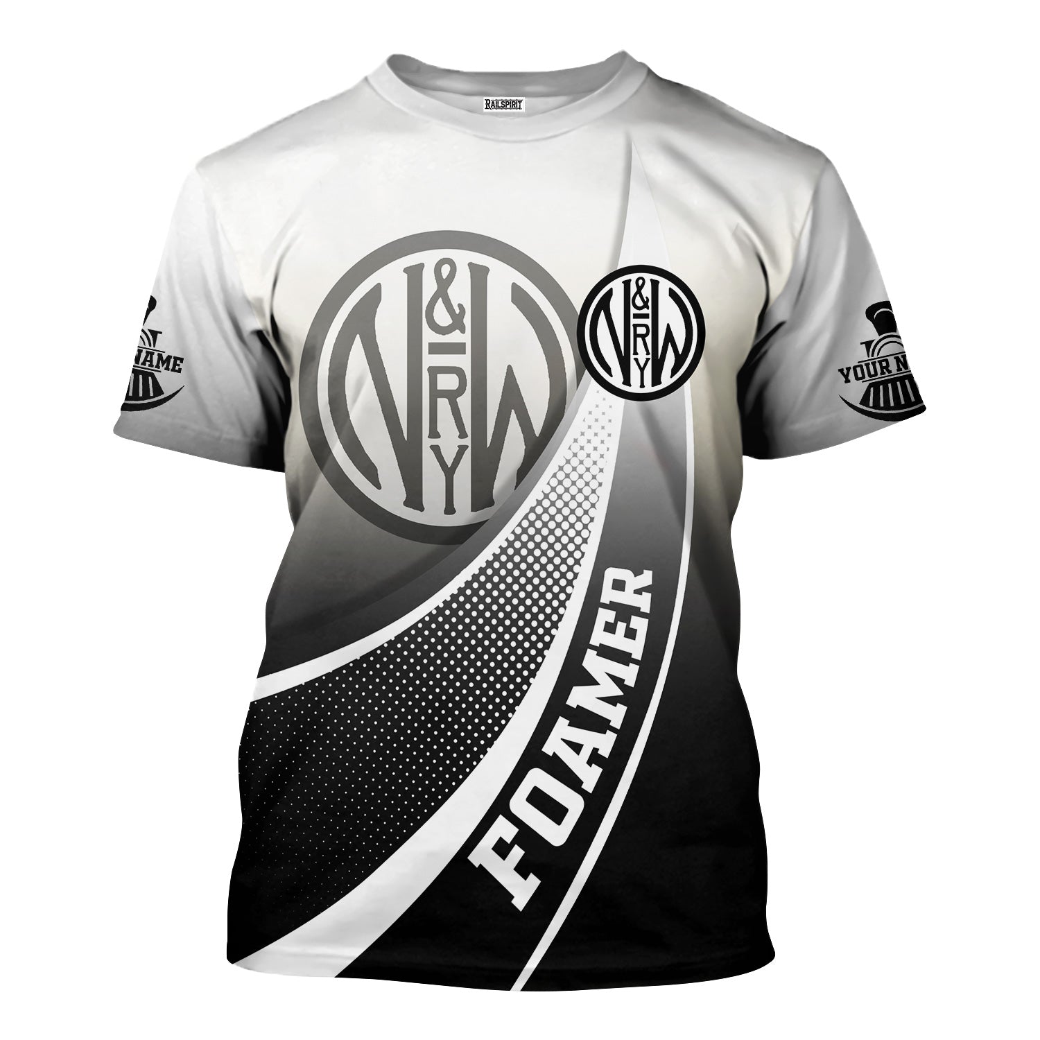 Railspirit Personalized Norfolk and Western Railway T-Shirt Railway-Themed Style N&W Shirt Gift Idea For Trainspotter
