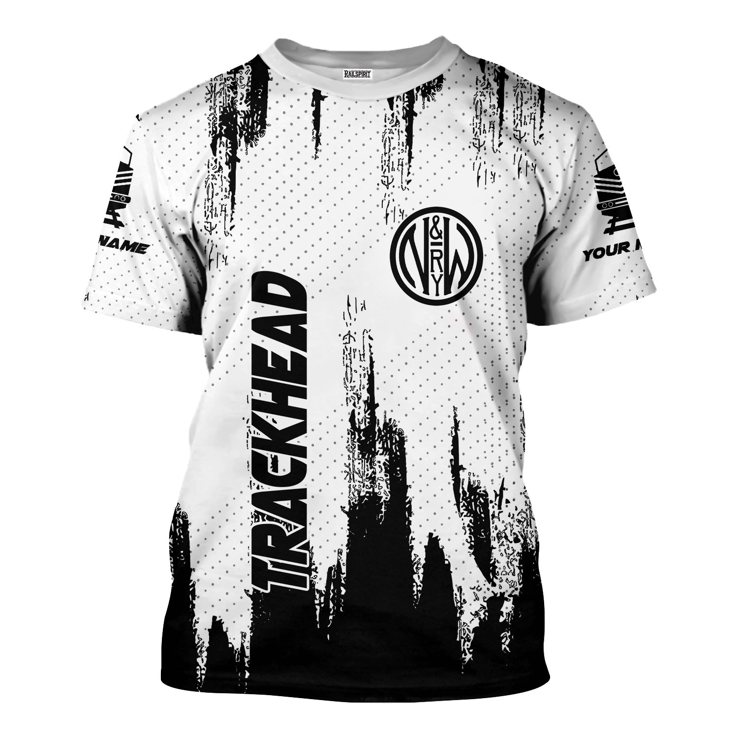 Railspirit Personalized Norfolk and Western Railway T-Shirt Paint Impact Design N&W Train Shirt for Trackhead