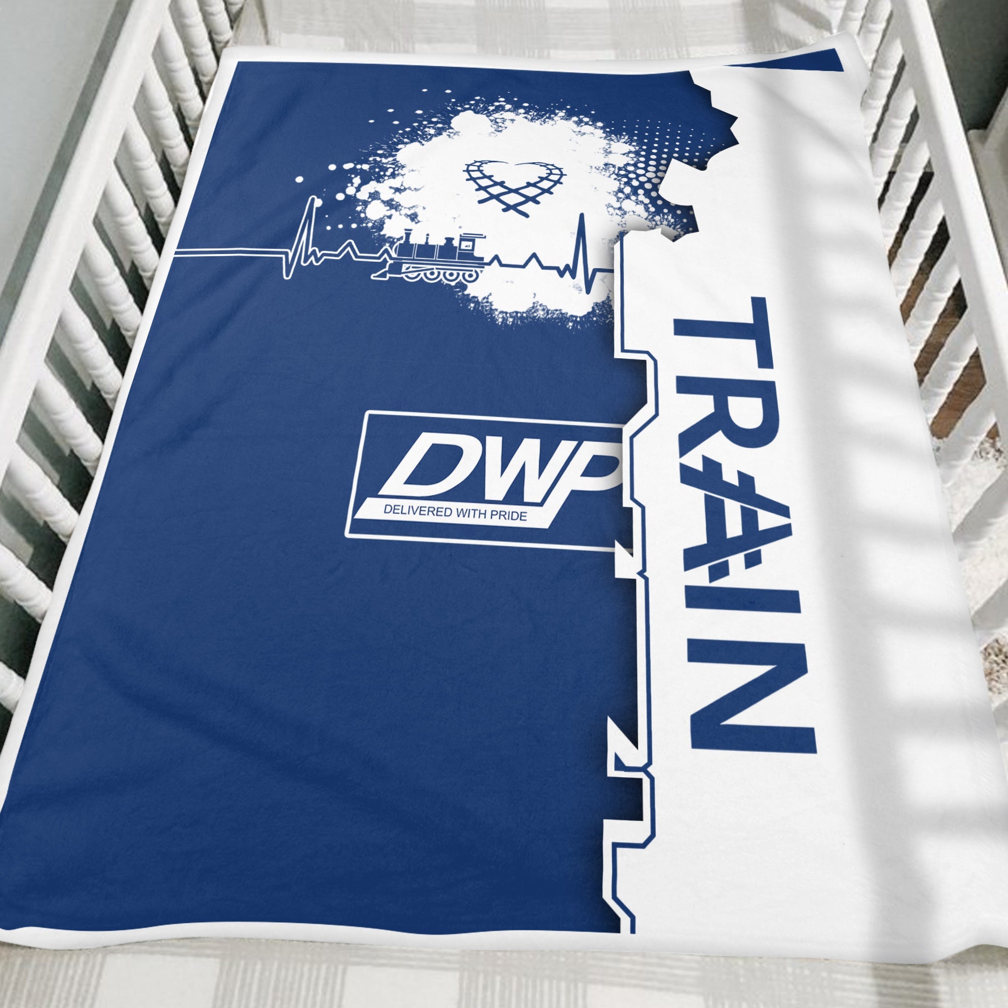 Railspirit Duluth, Winnipeg and Pacific Railway Blanket Engine Heartbeat and Track Love Style Blanket Gift Idea For Train Lovers